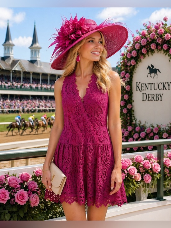 Free People Dresses & Skirts - Free People Size XS Heart In Two Orchid Pink Crochet Lace Mini Dress